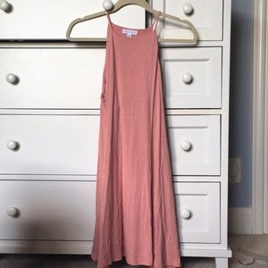 Dusty Pink High Neck Short Dress